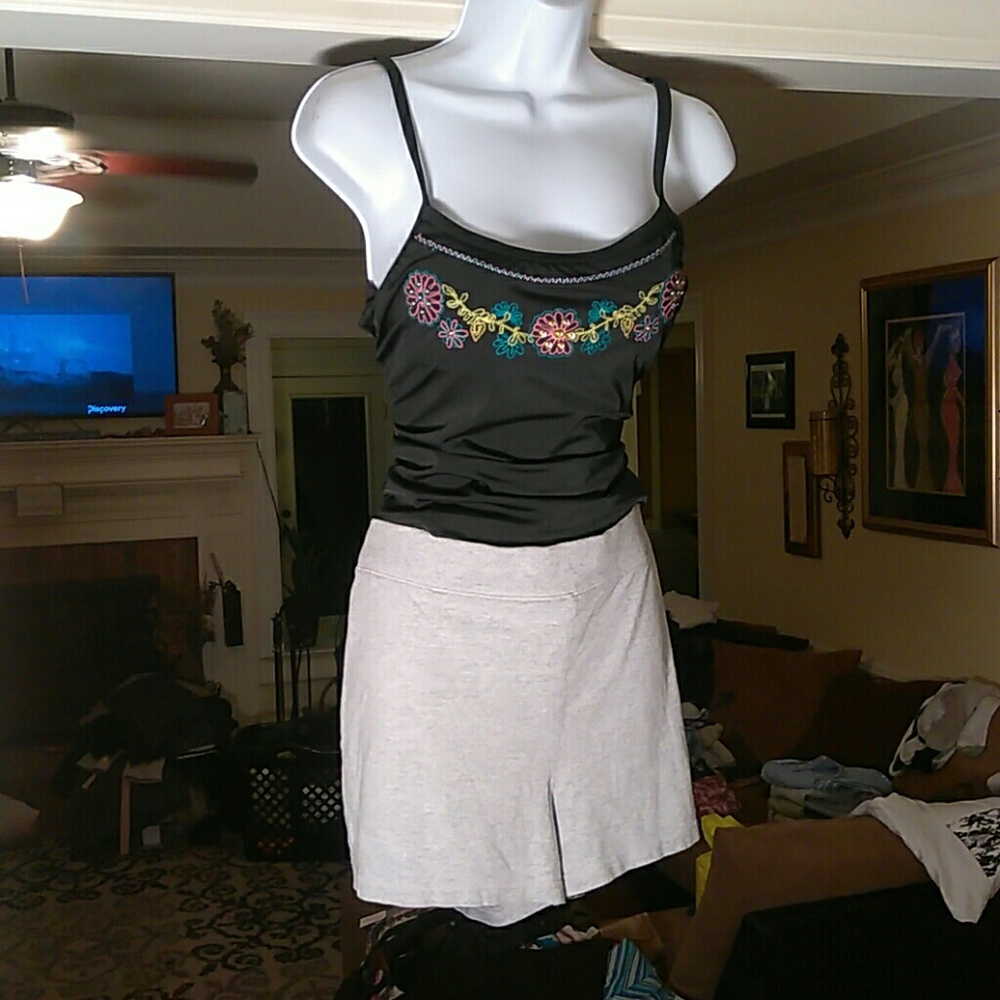 Contour ladies tankini in black with sequins